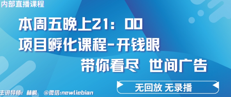 4.26日内部回放课程《项目孵化-开钱眼》赚钱的底层逻辑跨境课程-外贸教程-精品网课-电商运营课库课堂