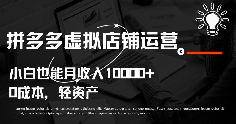 拼多多虚拟店铺运营小白也能月收入10000+跨境课程-外贸教程-精品网课-电商运营课库课堂