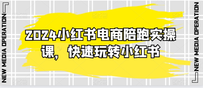 2024小红书电商陪跑实操课，快速玩转小红书，超过20节精细化课程跨境课程-外贸教程-精品网课-电商运营课库课堂