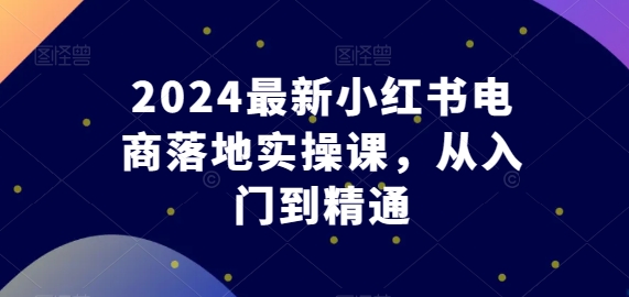 2024最新小红书电商落地实操课，从入门到精通跨境课程-外贸教程-精品网课-电商运营课库课堂