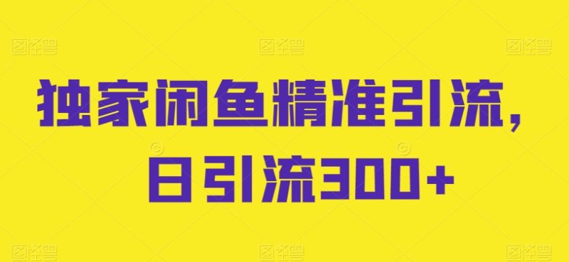 独家闲鱼精准引流，日引流300+跨境课程-外贸教程-精品网课-电商运营课库课堂