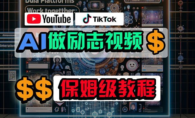利用AI制作励志视频，在YouTube和TikTok赚钱，小白可做（附工具）跨境课程-外贸教程-精品网课-电商运营课库课堂