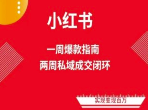 爆款小红书免费流量体系课程(两周变现)，小红书电商教程跨境课程-外贸教程-精品网课-电商运营课库课堂
