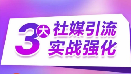 3大社媒引流实战强化，多渠道站外引流，高效精准获客，订单销售额翻倍增长跨境课程-外贸教程-精品网课-电商运营课库课堂
