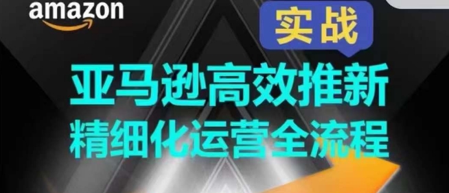 亚马逊高效推新精细化运营全流程，全方位、快速拉升产品排名和销量!跨境课程-外贸教程-精品网课-电商运营课库课堂