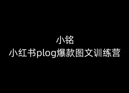 小铭-小红书plog爆款图文训练营，教你从0-1做小红书跨境课程-外贸教程-精品网课-电商运营课库课堂