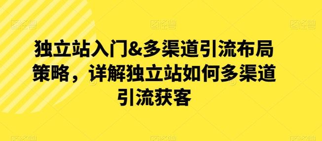 独立站入门&多渠道引流布局策略，详解独立站如何多渠道引流获客跨境课程-外贸教程-精品网课-电商运营课库课堂