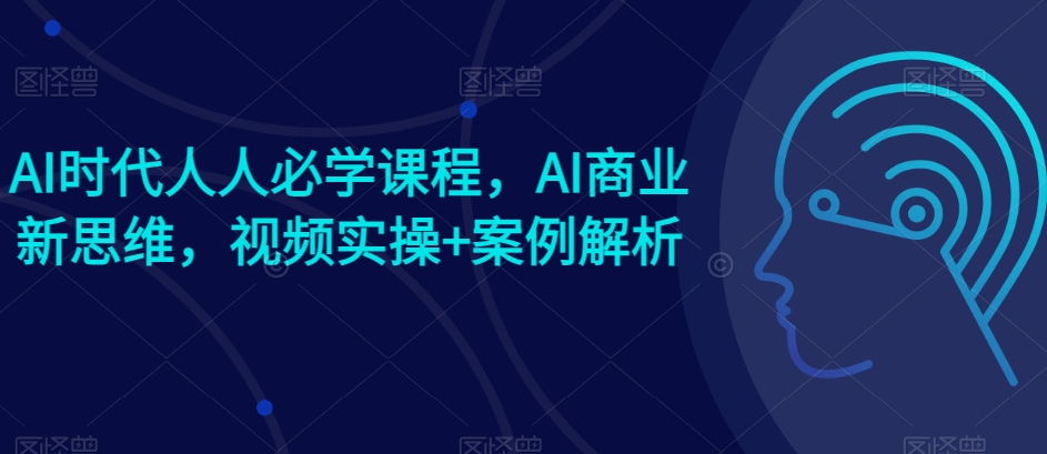 AI时代人人必学课程，AI商业新思维，视频实操+案例解析【赠AI商业爆款案例】跨境课程-外贸教程-精品网课-电商运营课库课堂
