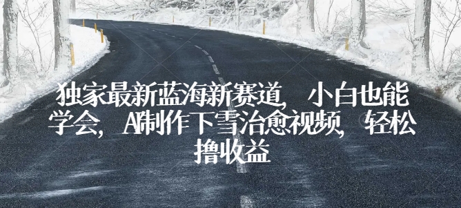 独家最新蓝海新赛道，小白也能学会，AI制作下雪治愈视频，轻松撸收益跨境课程-外贸教程-精品网课-电商运营课库课堂