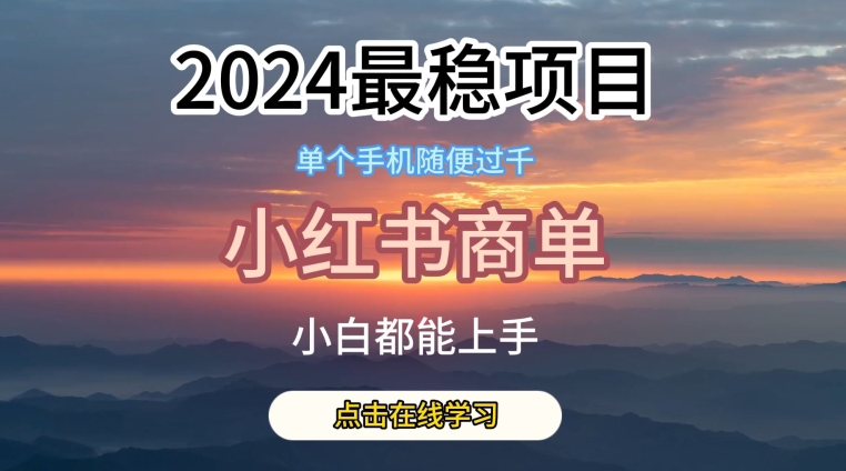 2024最稳蓝海项目，小红书商单项目，没有之一跨境课程-外贸教程-精品网课-电商运营课库课堂