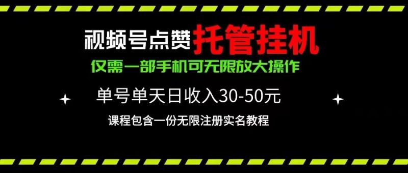 视频号点赞托管挂机，单号单天利润30~50，一部手机无限放大（附带无限…跨境课程-外贸教程-精品网课-电商运营课库课堂