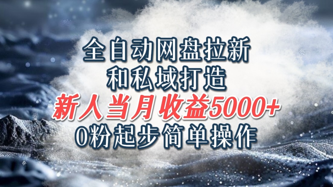 全自动网盘拉新和私域打造，0粉起步简单操作，新人入门当月收益5000以上跨境课程-外贸教程-精品网课-电商运营课库课堂