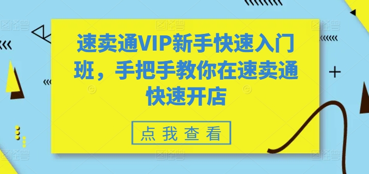 速卖通VIP新手快速入门班，手把手教你在速卖通快速开店跨境课程-外贸教程-精品网课-电商运营课库课堂
