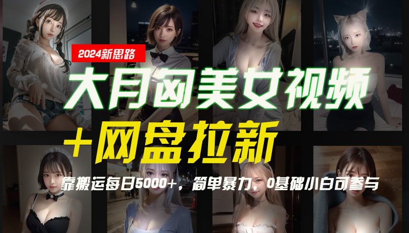 【新思路】大月匈美女视频+网盘拉新，靠搬运每日5000+，简单暴力，0基础小白可参与跨境课程-外贸教程-精品网课-电商运营课库课堂