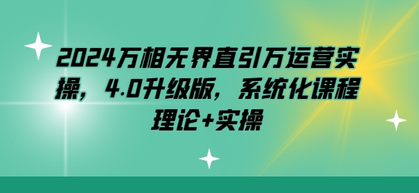 2024万相无界直引万运营实操，4.0升级版，系统化课程 理论+实操跨境课程-外贸教程-精品网课-电商运营课库课堂