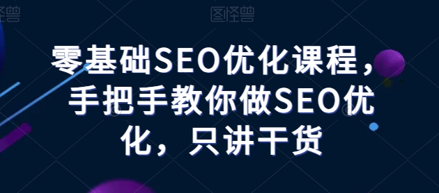 零基础SEO优化课程，手把手教你做SEO优化，只讲干货跨境课程-外贸教程-精品网课-电商运营课库课堂