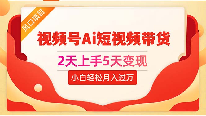 2天上手5天变现视频号Ai短视频带货0粉丝0基础小白轻松月入过万跨境课程-外贸教程-精品网课-电商运营课库课堂