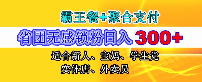 省团推手版无感锁粉日入300+上不封顶，霸王餐+聚合支付强强联合，附无敌锁粉教程跨境课程-外贸教程-精品网课-电商运营课库课堂