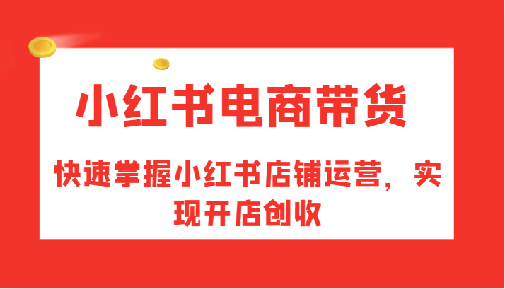 小红书电商带货，快速掌握小红书店铺运营，实现开店创收跨境课程-外贸教程-精品网课-电商运营课库课堂