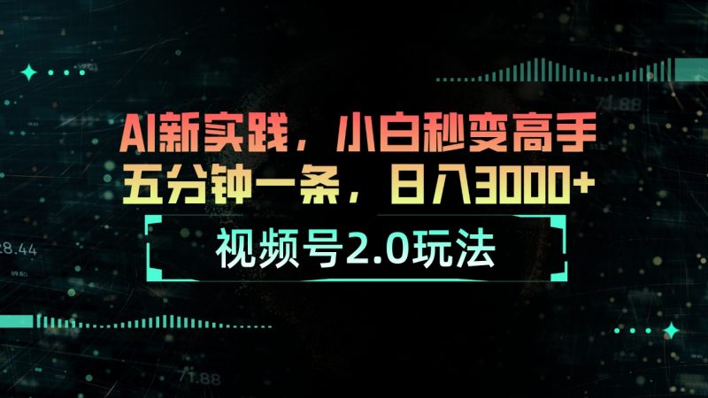 视频号2.0玩法 AI新实践，小白秒变高手五分钟一条，日入3000+跨境课程-外贸教程-精品网课-电商运营课库课堂