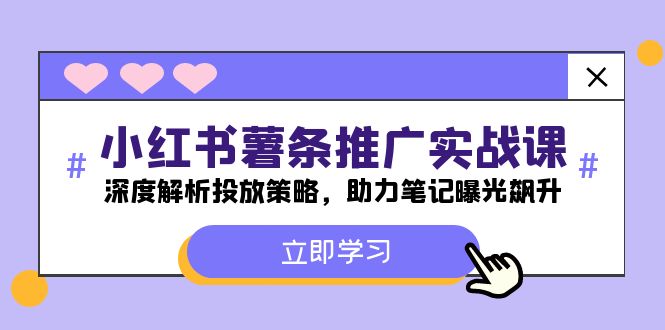 小红书-薯条推广实战课：深度解析投放策略，助力笔记曝光飙升跨境课程-外贸教程-精品网课-电商运营课库课堂