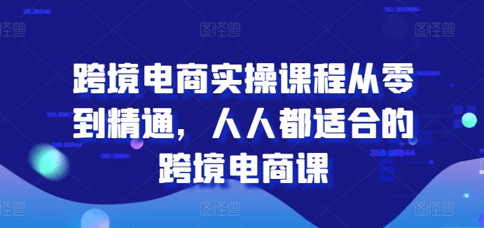 跨境电商实操课程从零到精通，人人都适合的跨境电商课跨境课程-外贸教程-精品网课-电商运营课库课堂