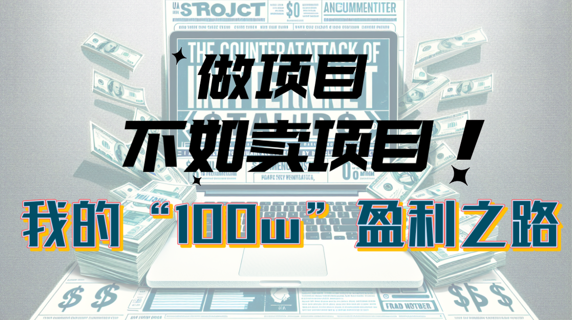 为什么做项目不如卖项目？我的100W+盈利之路跨境课程-外贸教程-精品网课-电商运营课库课堂