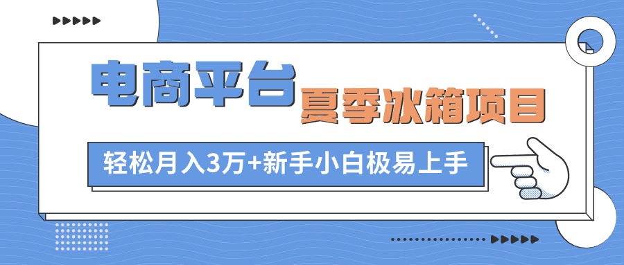 电商平台夏季冰箱项目，轻松月入3万+，新手小白极易上手跨境课程-外贸教程-精品网课-电商运营课库课堂