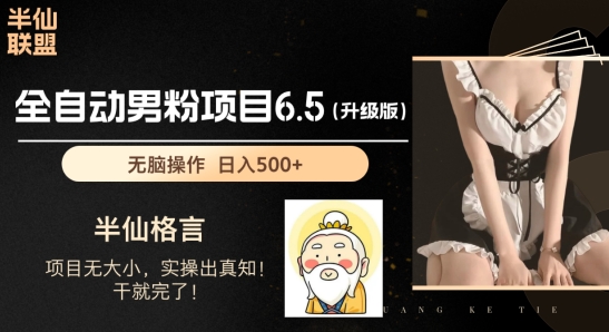 男粉项目6.5升级版，全自动男粉项目，日收入1K+跨境课程-外贸教程-精品网课-电商运营课库课堂