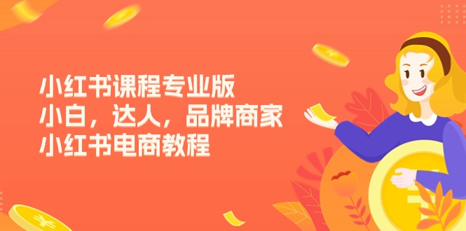 小红书课程专业版，小白，达人，品牌商家，小红书电商教程（15节）跨境课程-外贸教程-精品网课-电商运营课库课堂