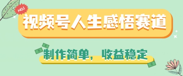 视频号人生感悟赛道，制作简单，收益稳定跨境课程-外贸教程-精品网课-电商运营课库课堂