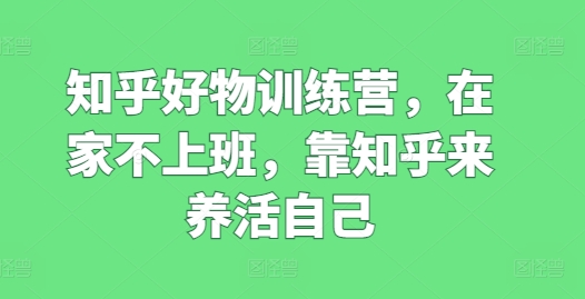 知乎好物训练营，在家不上班，靠知乎来养活自己跨境课程-外贸教程-精品网课-电商运营课库课堂