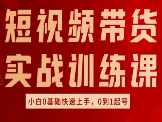 短视频带货实战训练课，好物分享实操，小白0基础快速上手，0到1起号跨境课程-外贸教程-精品网课-电商运营课库课堂
