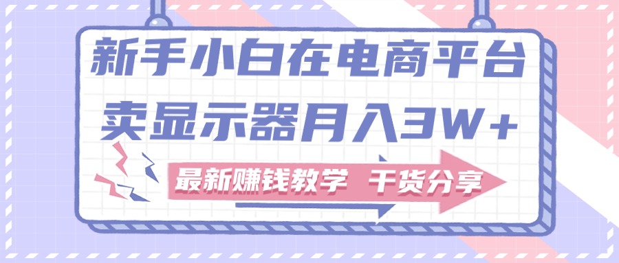 新手小白如何做到在电商平台卖显示器月入3W+，最新赚钱教学干货分享跨境课程-外贸教程-精品网课-电商运营课库课堂