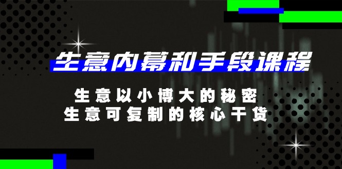 生意 内幕和手段课程，生意以小博大的秘密，生意可复制的核心干货-20节跨境课程-外贸教程-精品网课-电商运营课库课堂