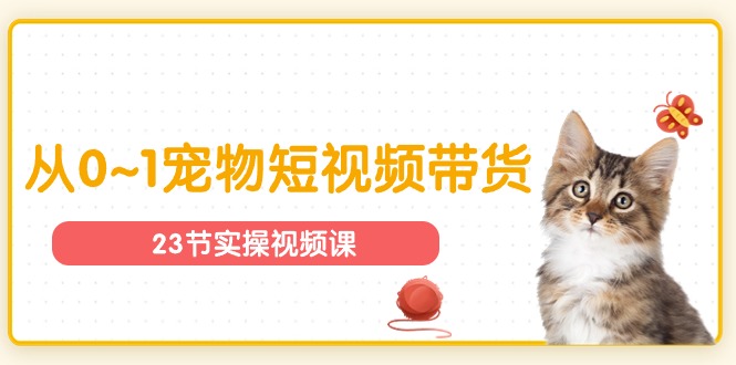 宠物行业从0~1宠物短视频带货实操课（23节课）跨境课程-外贸教程-精品网课-电商运营课库课堂