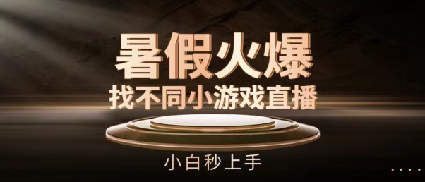 暑假火爆找不同小游戏直播间，小白秒上手跨境课程-外贸教程-精品网课-电商运营课库课堂