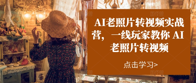 AI老照片转视频实战营，一线玩家教你AI老照片转视频跨境课程-外贸教程-精品网课-电商运营课库课堂