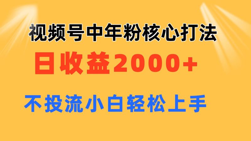 视频号中年粉核心玩法 日收益2000+ 不投流小白轻松上手跨境课程-外贸教程-精品网课-电商运营课库课堂