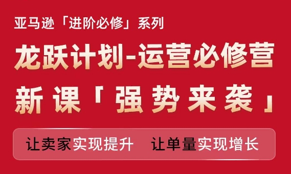 亚马逊进阶必修系列，龙跃计划-运营必修营新课，让卖家实现提升 让单量实现增长跨境课程-外贸教程-精品网课-电商运营课库课堂