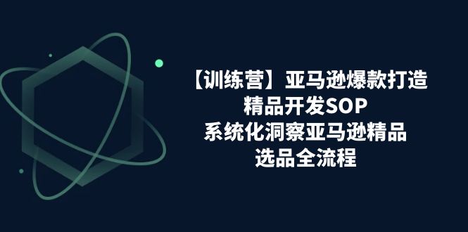 【训练营】亚马逊爆款打造之精品开发SOP，系统化洞察亚马逊精品选品全流程跨境课程-外贸教程-精品网课-电商运营课库课堂