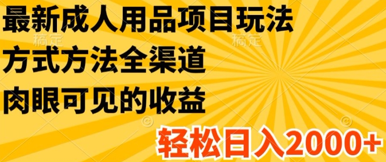 最新成人用品项目玩法，方式方法全渠道，轻松日入2K+跨境课程-外贸教程-精品网课-电商运营课库课堂