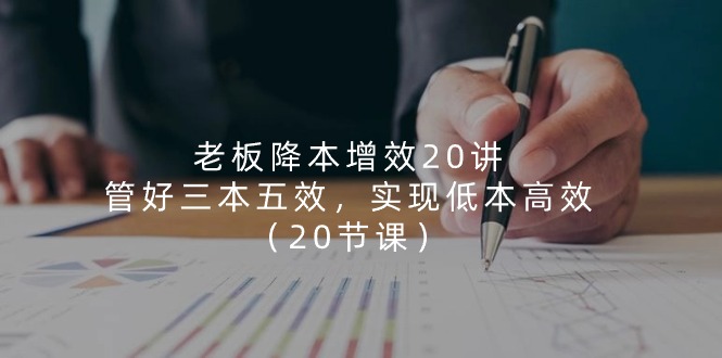 老板 降本增效20讲，管好 三本五效，实现低本高效（20节课）跨境课程-外贸教程-精品网课-电商运营课库课堂