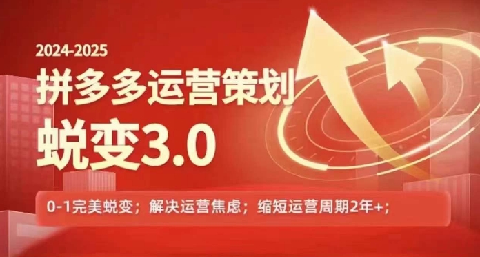 2024-2025拼多多运营策略蜕变3.0，0~1完美蜕变，解决信息焦虑跨境课程-外贸教程-精品网课-电商运营课库课堂