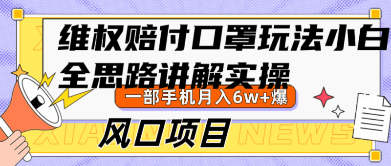 维权赔付口罩玩法，小白也能月入6w+，风口项目实操跨境课程-外贸教程-精品网课-电商运营课库课堂