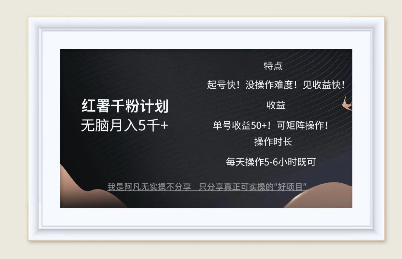 红薯千粉计划无脑月入5千+！既做既赚！跨境课程-外贸教程-精品网课-电商运营课库课堂