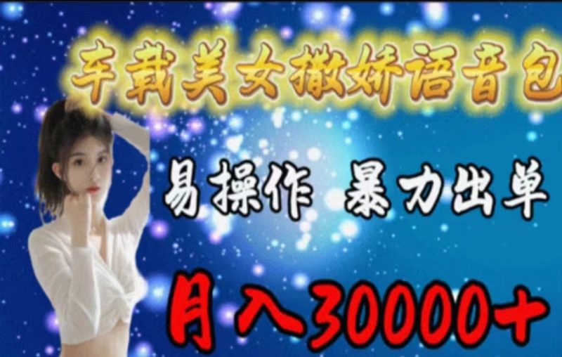 车载美女撒娇语音包，执行就出单，月入3000＋，小白看完课程就能马上实操跨境课程-外贸教程-精品网课-电商运营课库课堂