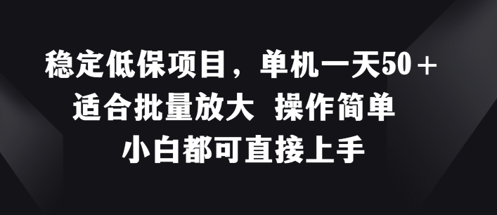 稳定低保项目，单机一天50+适合批量放大 操作简单 小白都可直接上手跨境课程-外贸教程-精品网课-电商运营课库课堂