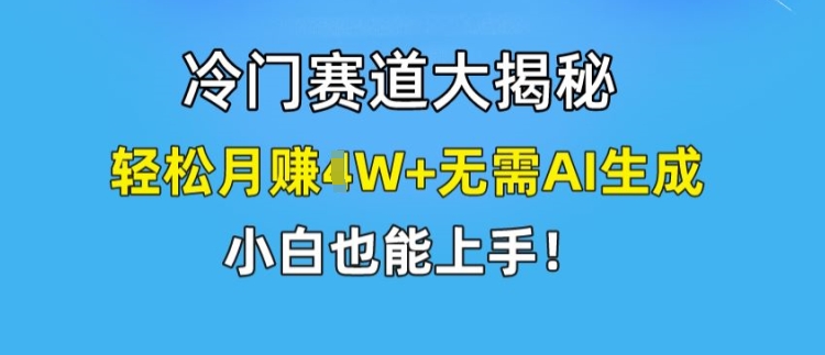 冷门赛道大揭秘，轻松月赚1W+无需AI生成，小白也能上手跨境课程-外贸教程-精品网课-电商运营课库课堂