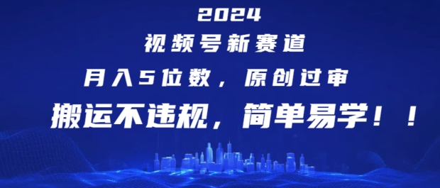 2024视频号新赛道，月入5位数+，原创过审，搬运不违规，简单易学跨境课程-外贸教程-精品网课-电商运营课库课堂